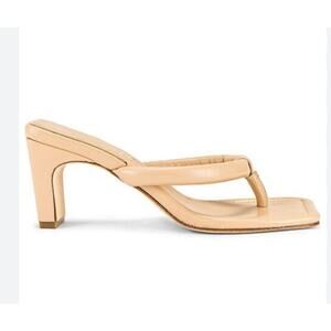 Song of Style Heels Tan Leather Sandals Casual Heels Mules Square Toe Size 9